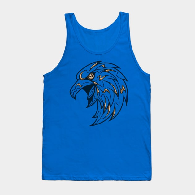 blue and bronze smart eagle, line Tank Top by FamiFriki_V